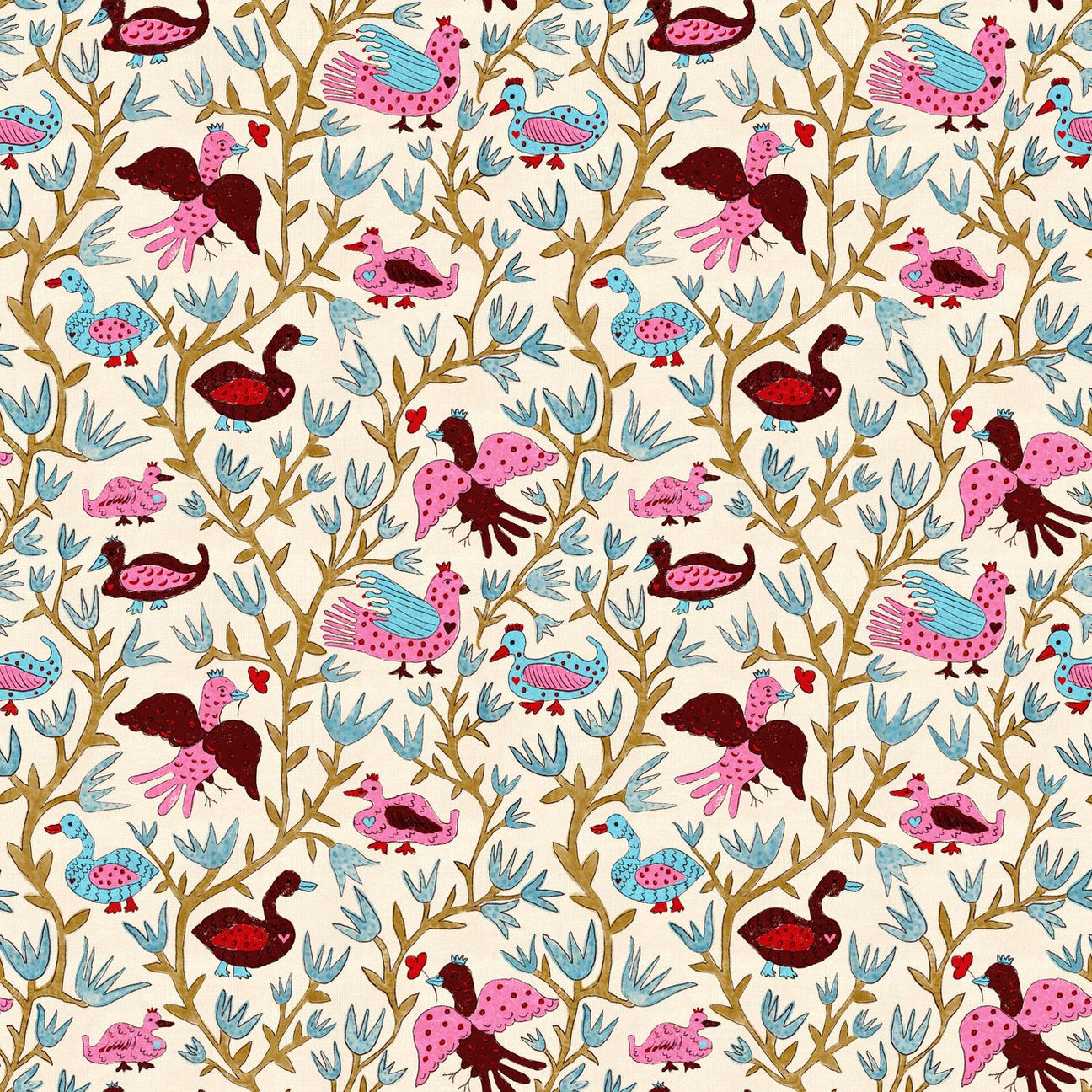 Folk storybook birds