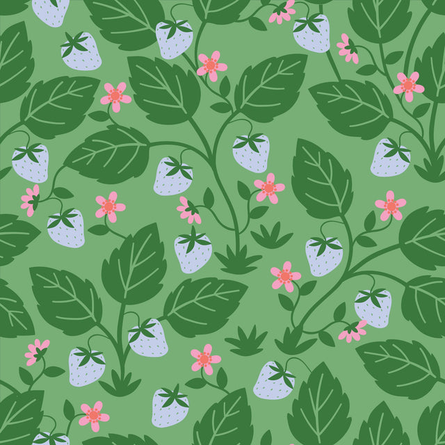 Whimsical Strawberry Field — Green fields