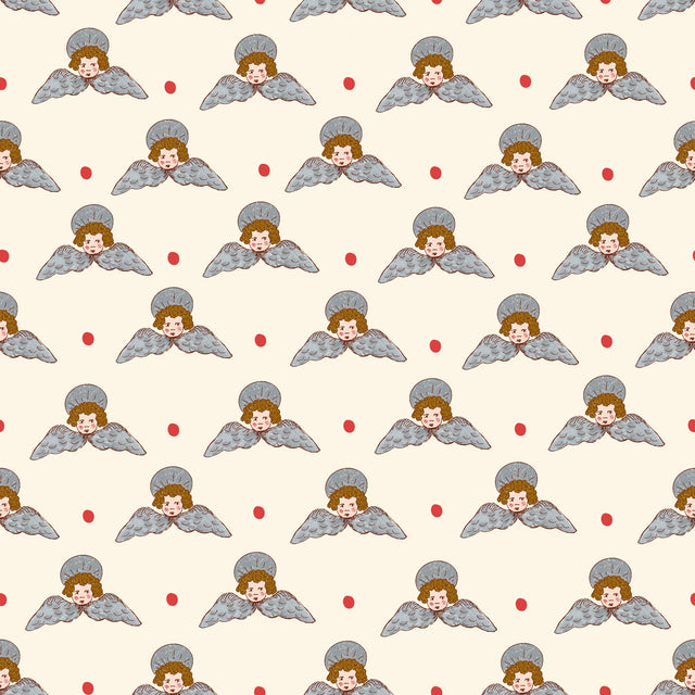 Blue and red on white cream