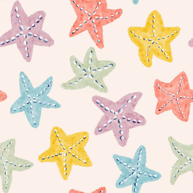 Cameo Pink, Coral, Aqua Blue, Golden Ochre